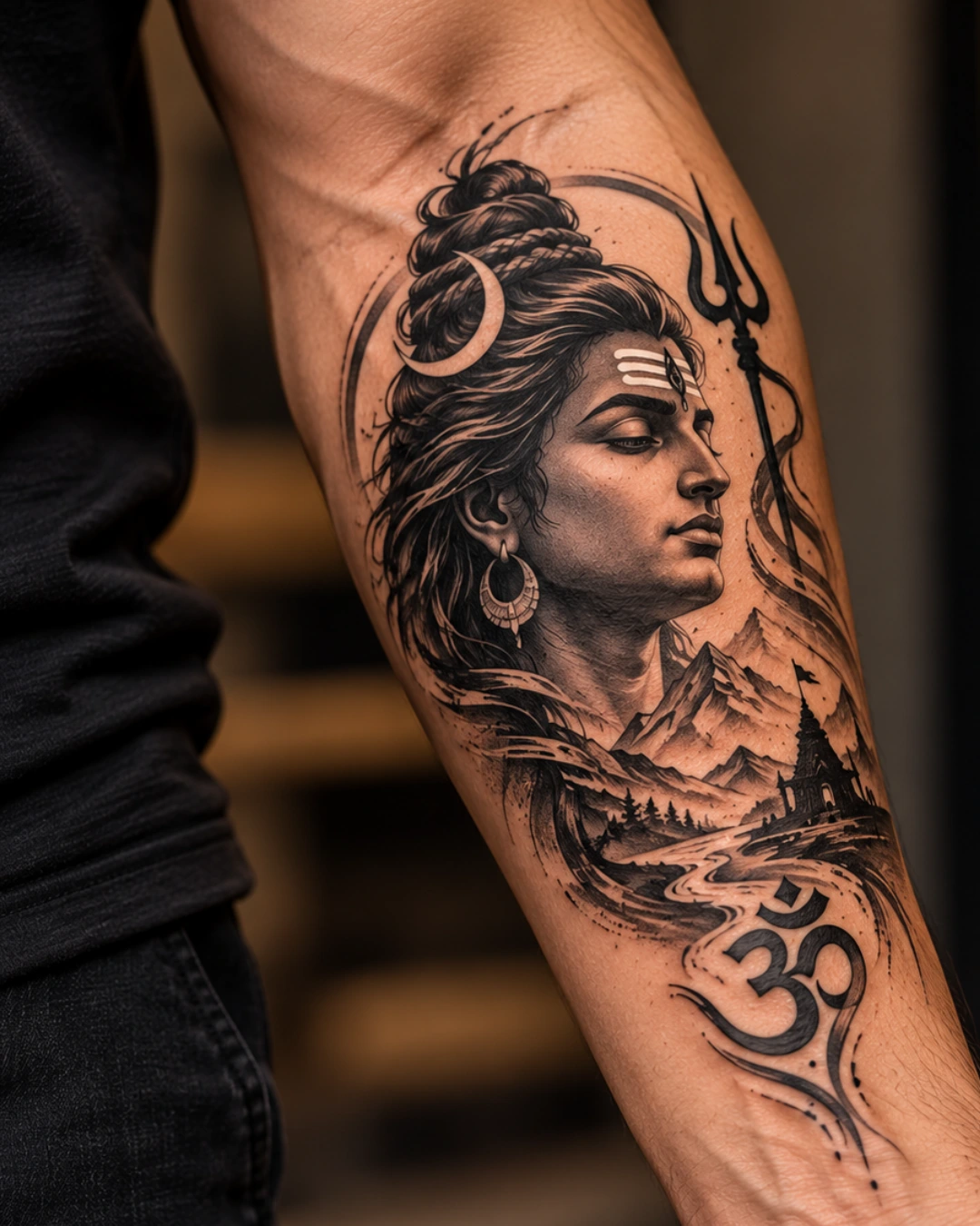 Custom black forest armband tattoo design